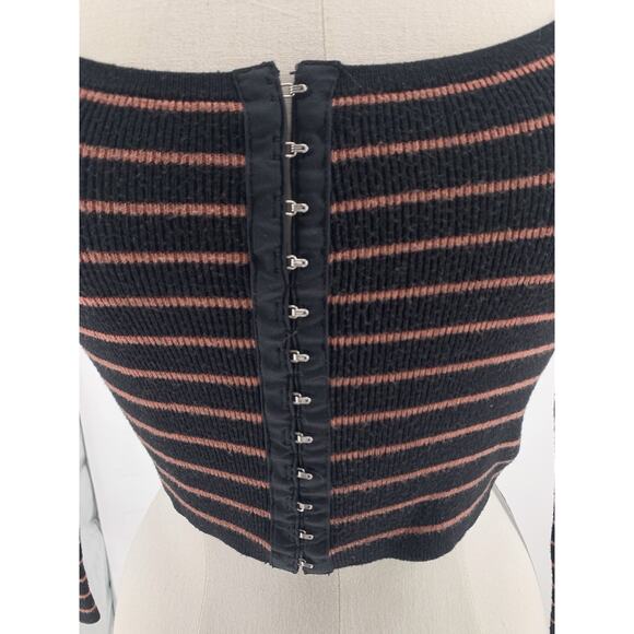 Victoria's Secret Cropped Knit Striped Top Long Sleeve Y2K Lolita XS - Picture 5 of 8